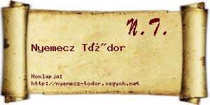 Nyemecz Tódor névjegykártya